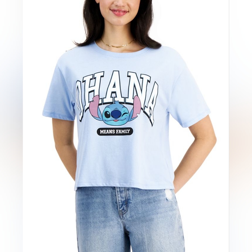 Juniors' Stitch Ohana Graphic Crop Top Size xl